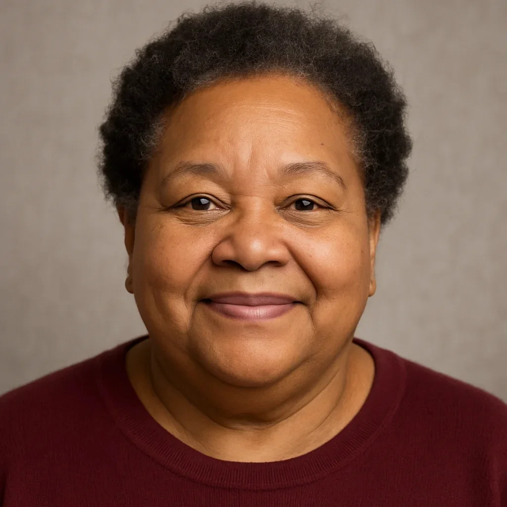 A profile photo of a Smiling Black Elderly Woman
