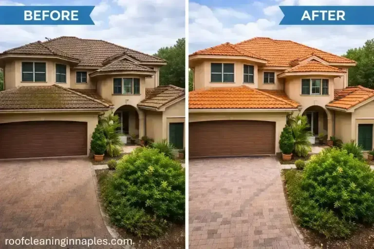 Roof restoration transformation in a Naples FL home